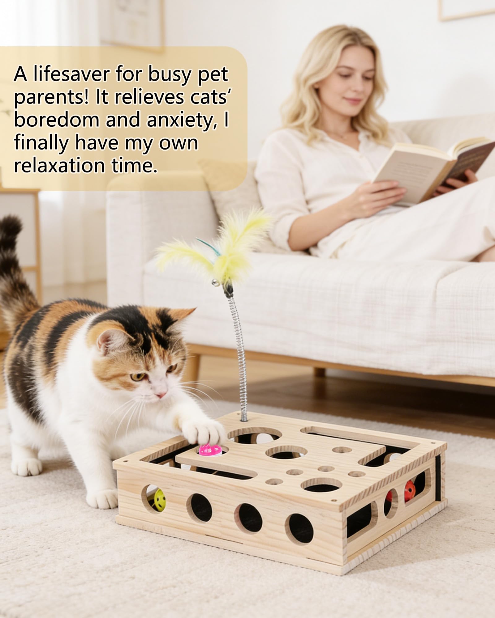 RZPTL wooden puzzle box with safe, pet-proof design for play.
