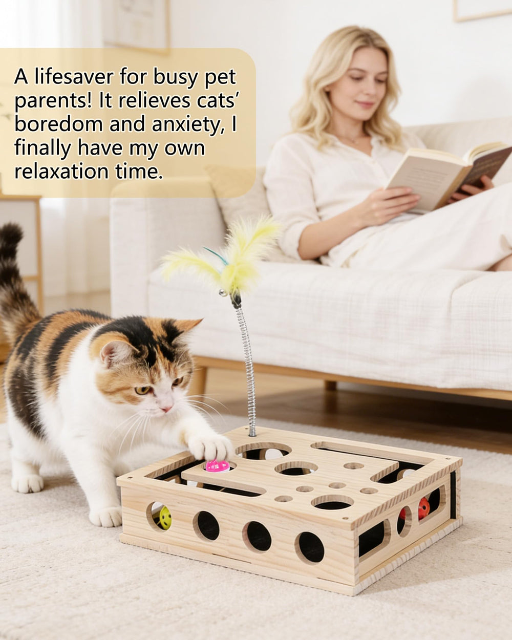 RZPTL wooden puzzle box with safe, pet-proof design for play.