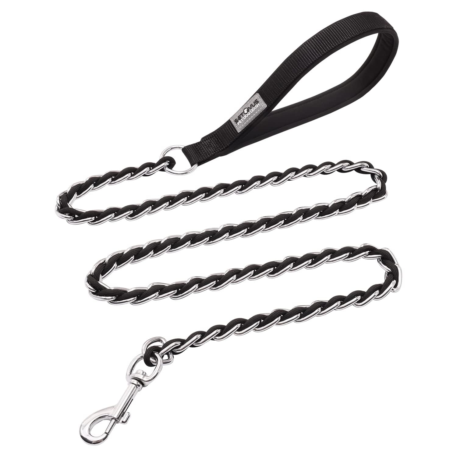 S-ETOVUS chain dog leash full view showing sturdy design for medium to large dogs