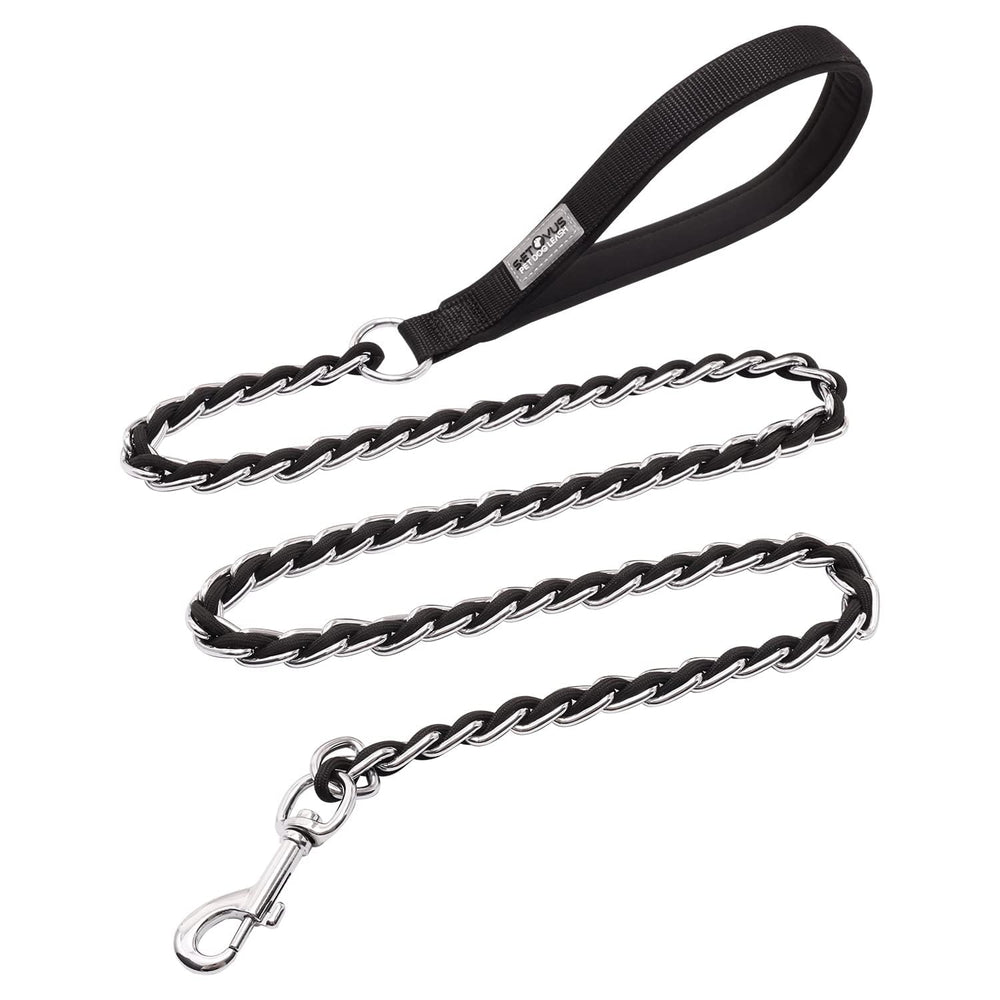 S-ETOVUS chain dog leash full view showing sturdy design for medium to large dogs