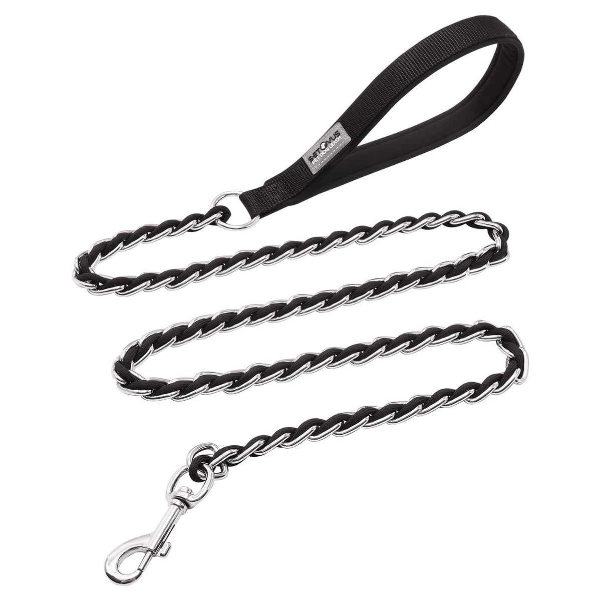 S-ETOVUS chain dog leash full view showing sturdy design for medium to large dogs
