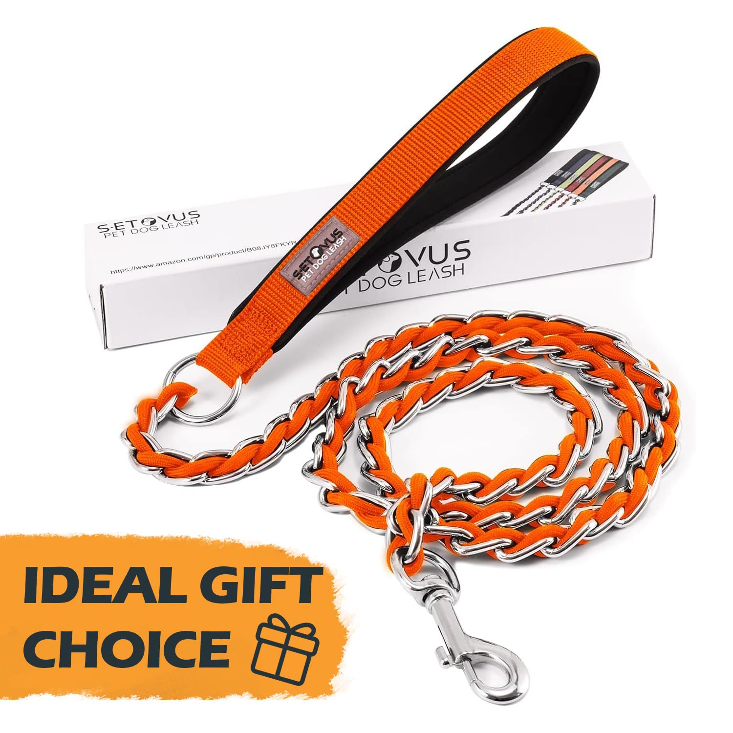 Bright orange color improves visibility on outdoor strolls.