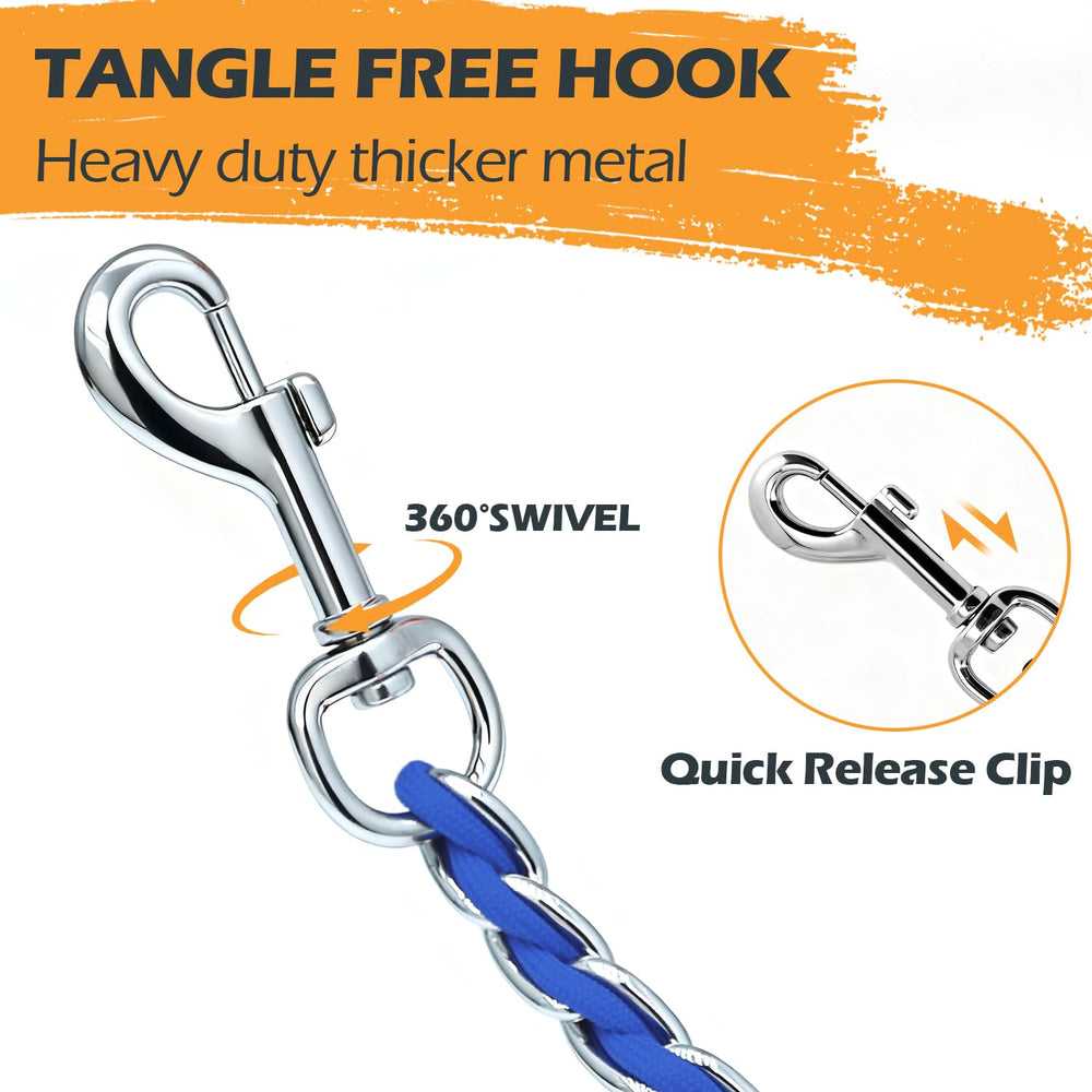S-ETOVUS chew-proof metal leash emphasizes durability for daily outdoor use.