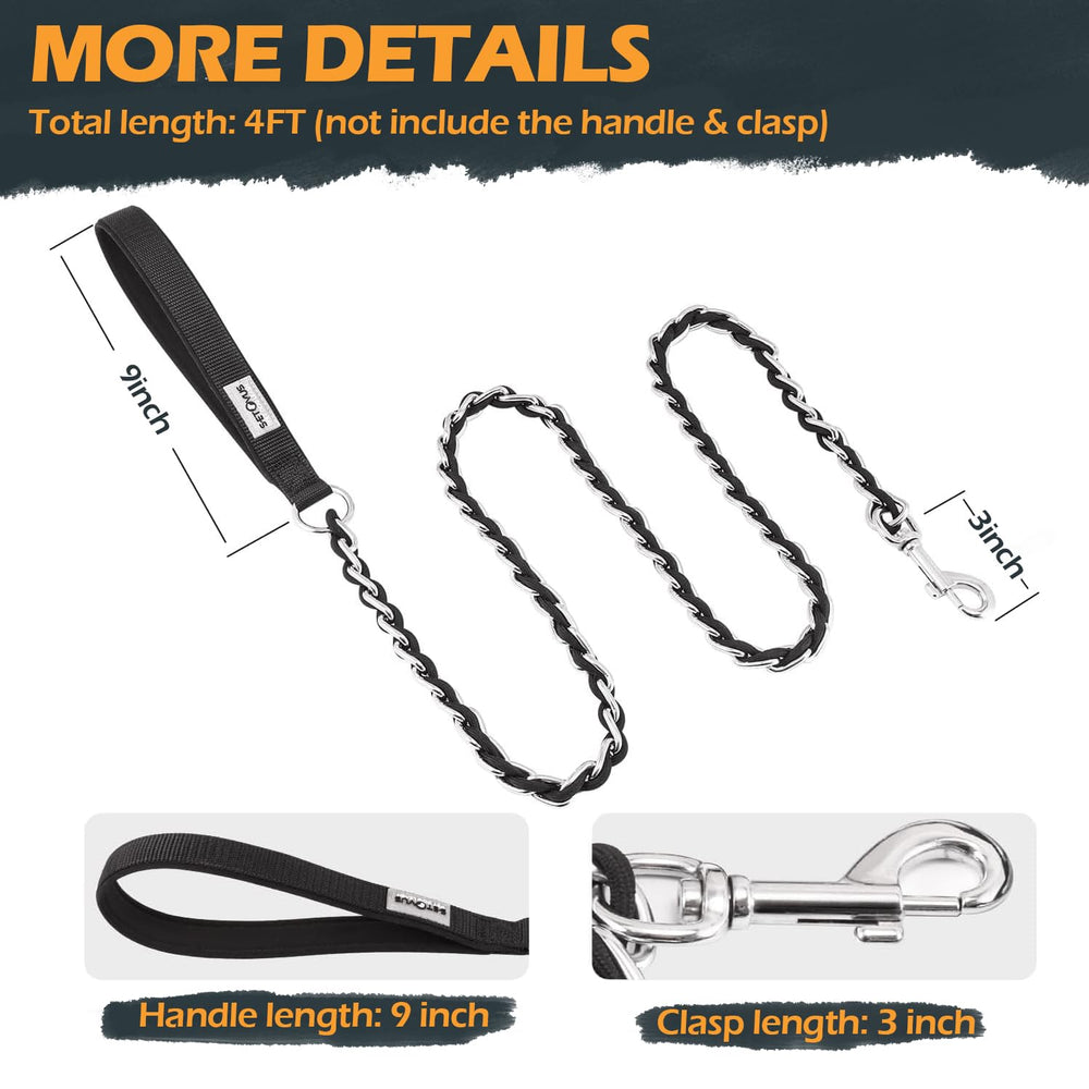 S-ETOVUS chrome-plated leash resists rust and wear