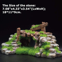 S-Lifeeling turtle tank wood ruins adds visual depth and hiding spots.