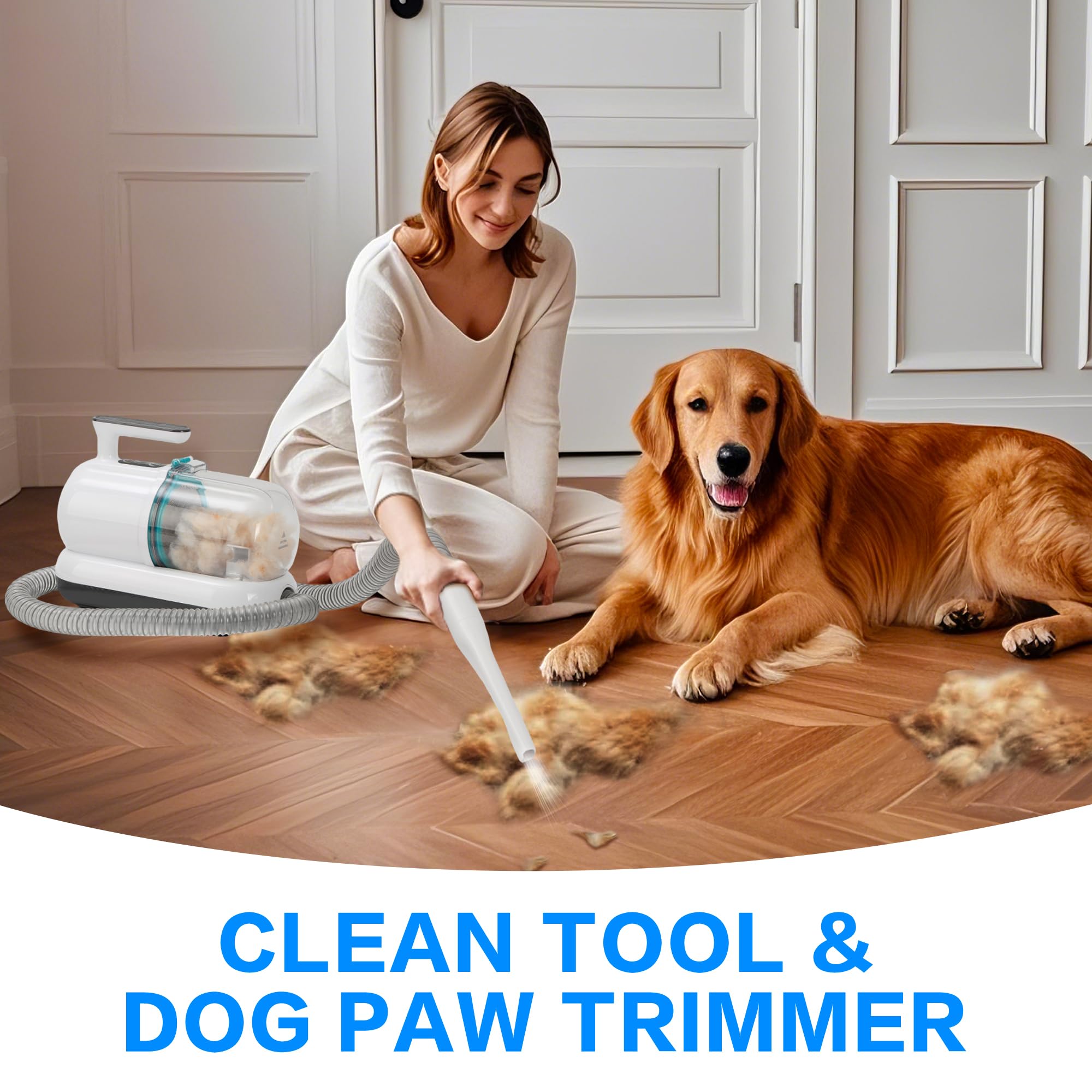 S7 quiet grooming vacuum reduces stress with low-noise operation during grooming.