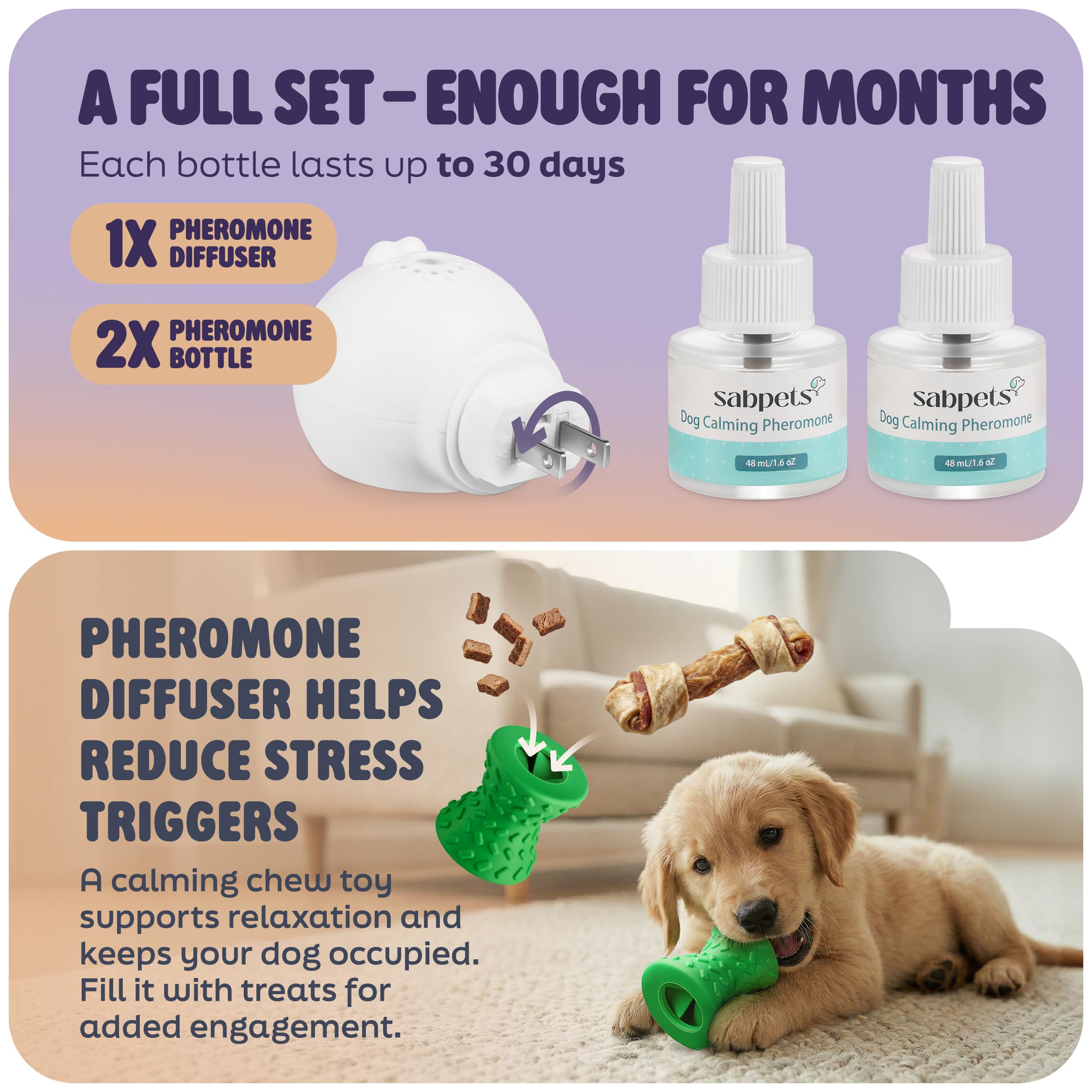 SabPets diffuser kit in a single-room setup for focused calming