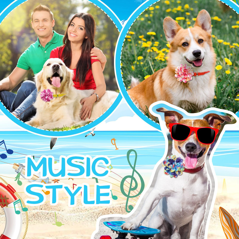 Sadnyy dog bow flowers durable chiffon design lasts through adventures.