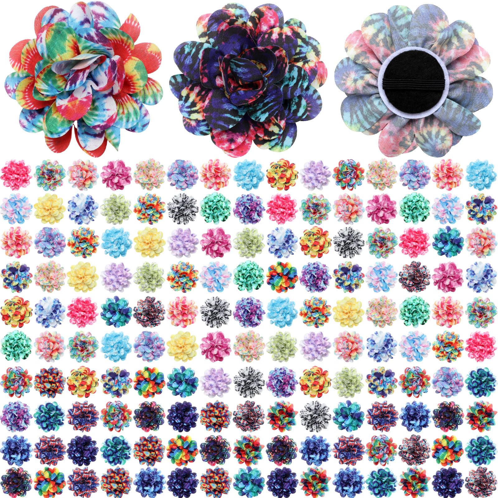 Sadnyy dog collar flowers tie-dye 8cm bow enhances collar styling for photos.