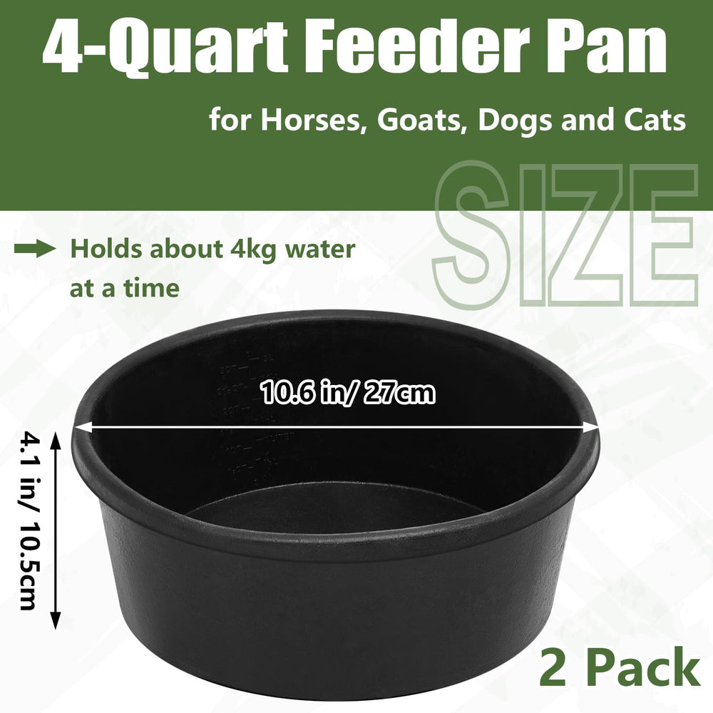 Sadnyy rubber feeder pan 4-quart capacity ready for daily use with livestock and pets