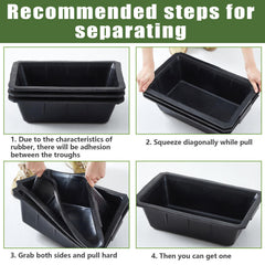 Sadnyy rubber feeder pan stackable design saves space between uses.