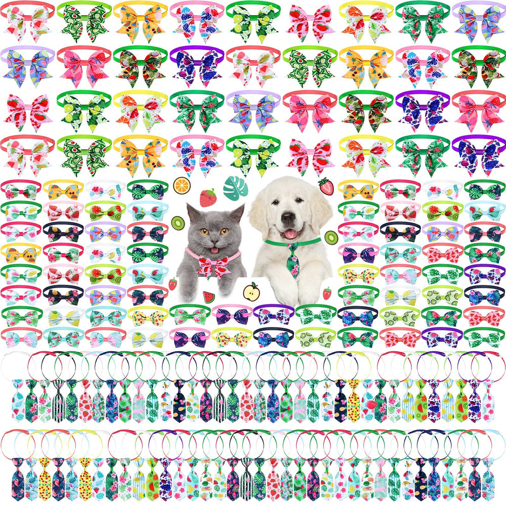 Sadnyy Hawaii dog bow ties on display for festive outings.