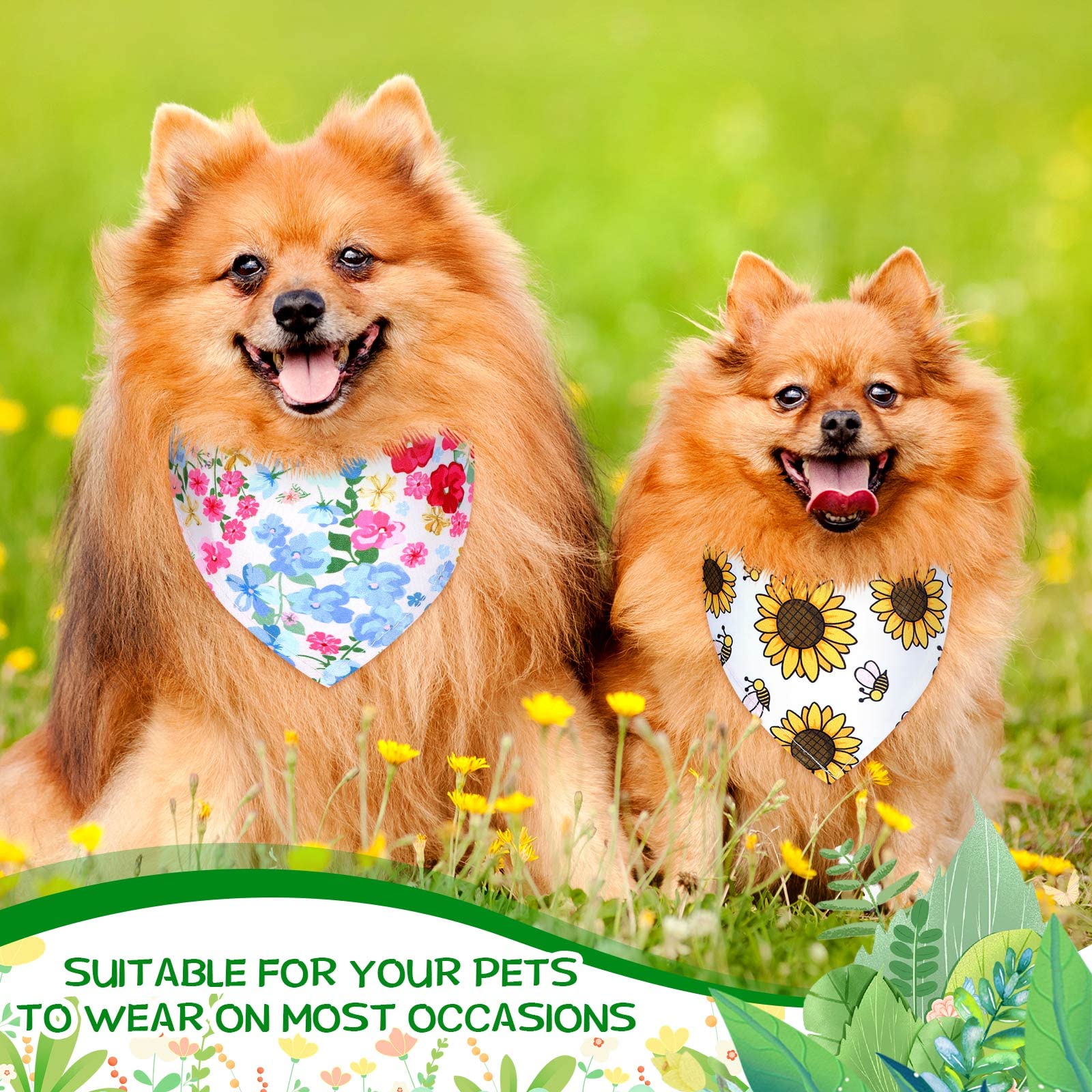 Sadnyy summer theme bandana uses breathable polyester for warm days.