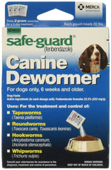 Safe-Guard canine dewormer packaging in blue box for easy dosing.
