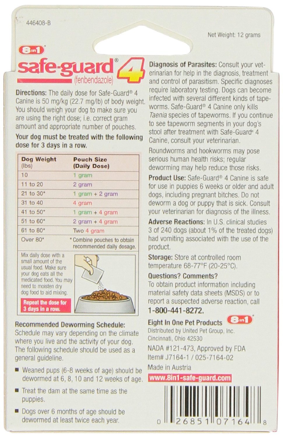 SAFE-GUARD Guard Canine dewormer dose tablets close-up for large dogs