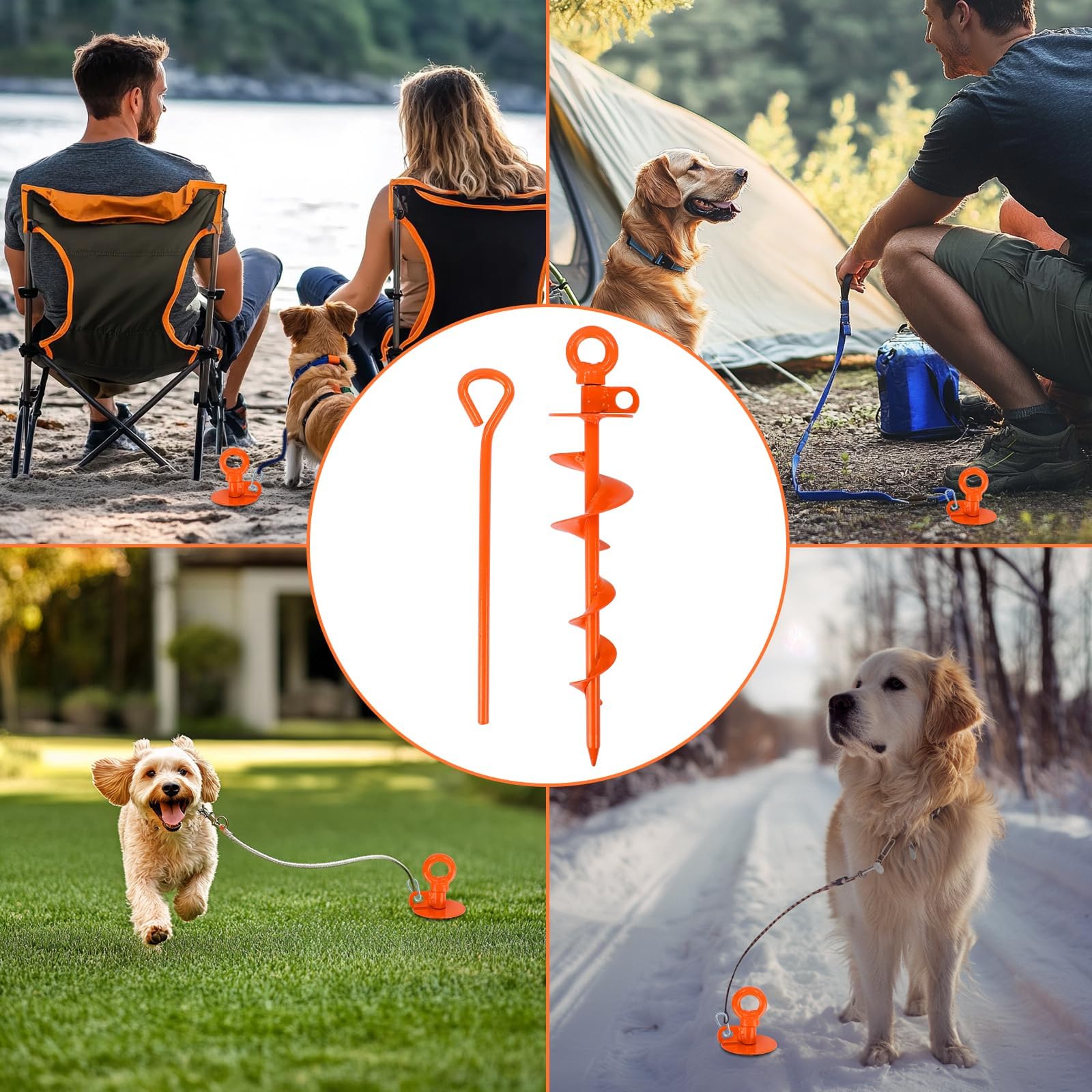 Safetect dog stake kit includes easy install tool and bag for portable use.