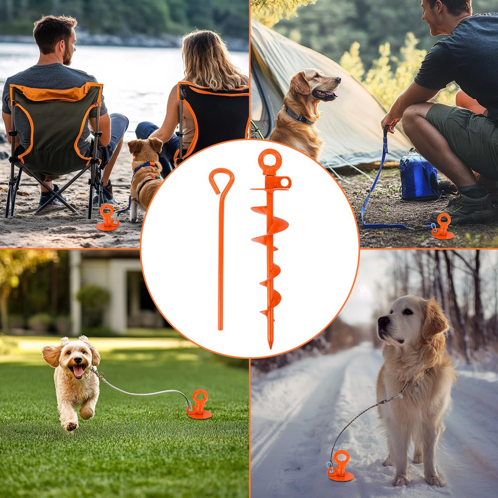 Safetect dog stake kit includes easy install tool and bag for portable use.