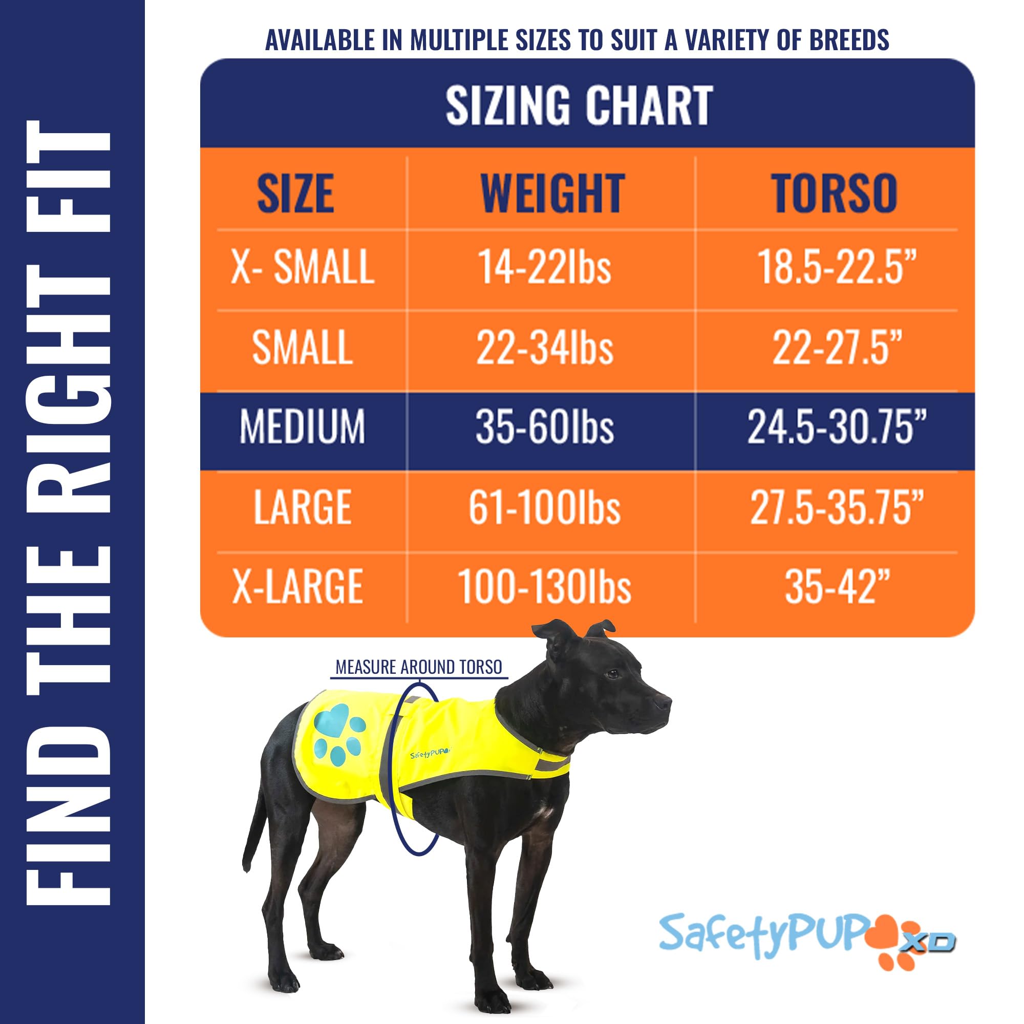 SafetyPUP XD dog reflective vest yellow back improves nighttime signaling.