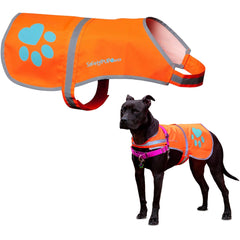 SafetyPUP XD reflective dog vest front view enhances daytime and nighttime visibility.