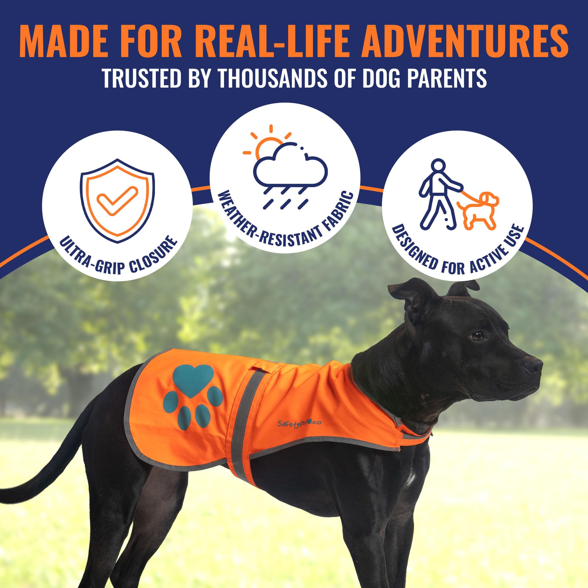 SafetyPUP XD reflective dog vest harness-compatible design stays comfortable under gear.