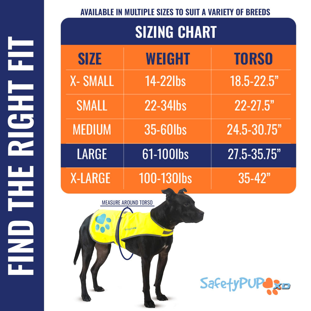 SafetyPUP XD dog reflective vest back view enhances nighttime visibility during walks