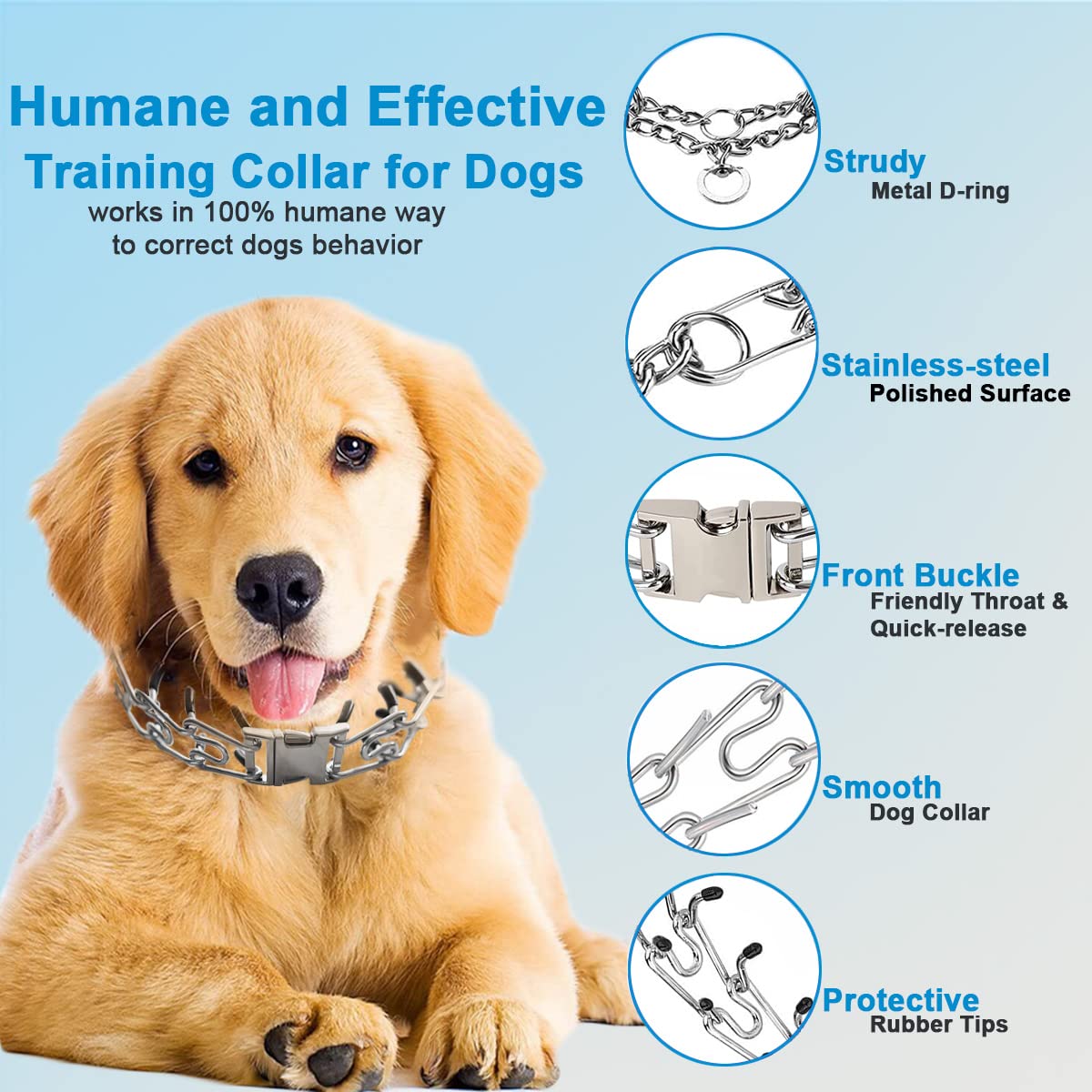 Adjustable sizing on Safiman collar with extra link for perfect fit