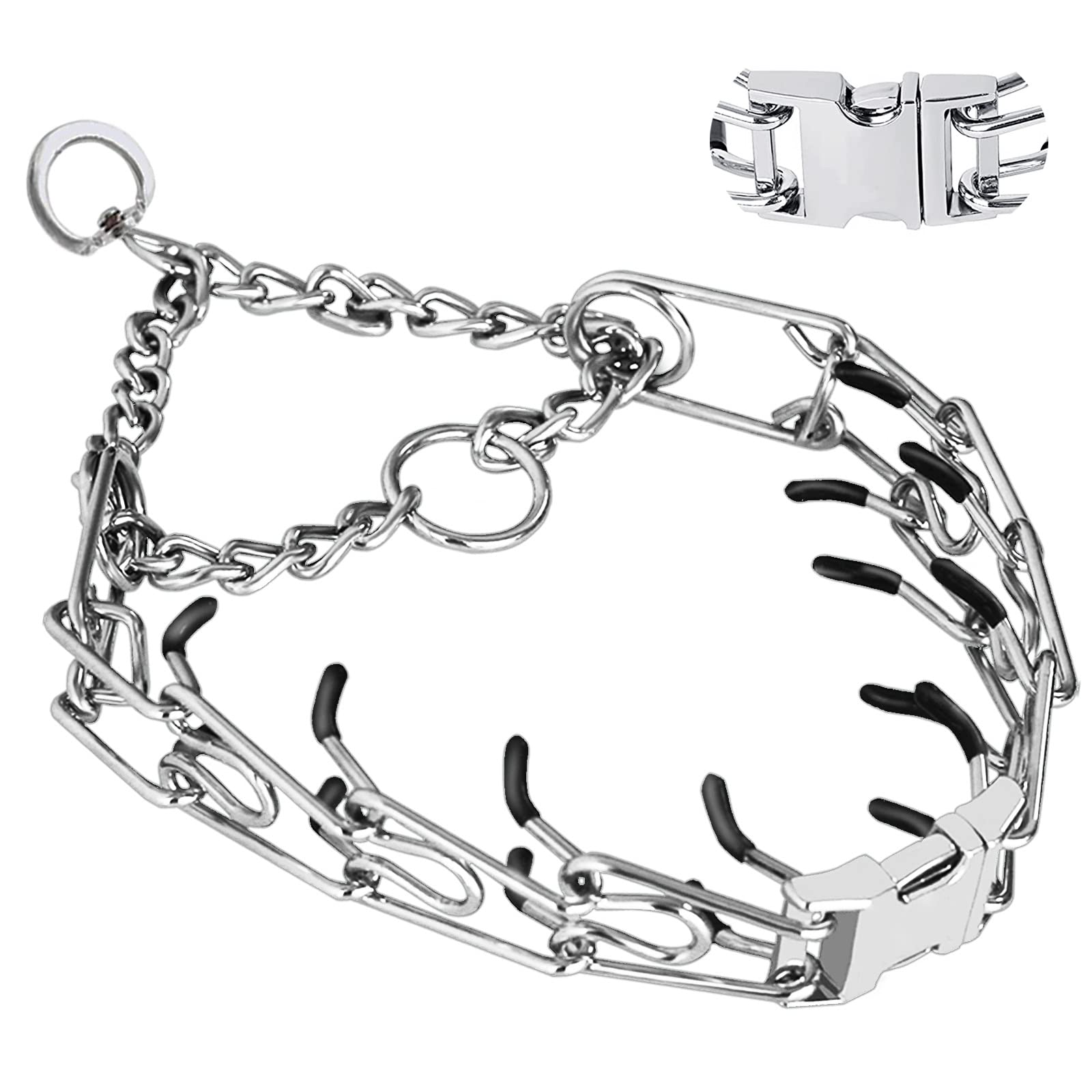 Safiman prong collar with adjustable front buckle for confident training.