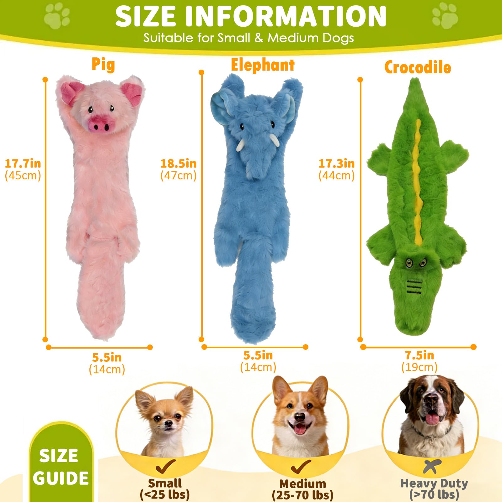 Sagildoq no-stuffing dog toy pack closeup shows soft plush texture