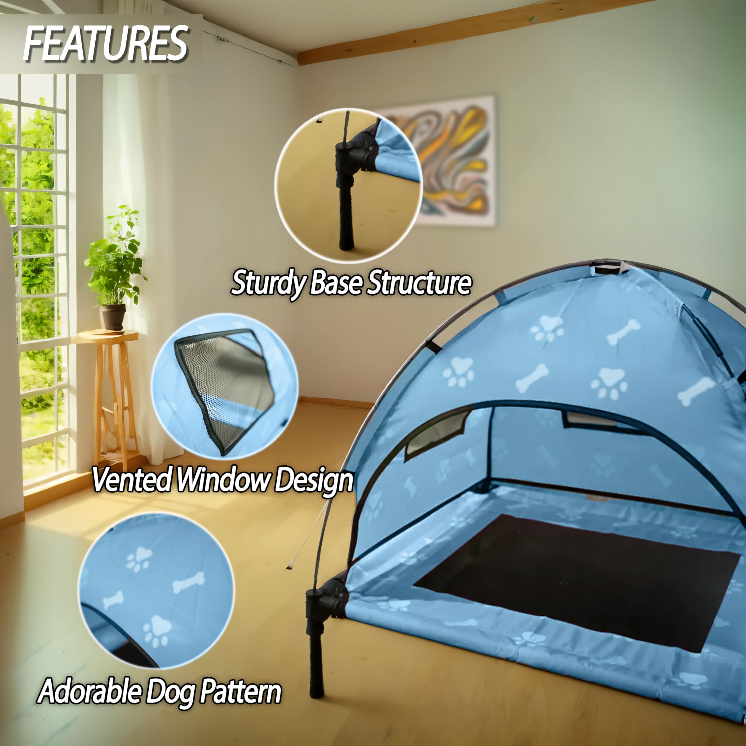 Saijax elevated dog bed indoor relax showcases cozy lounging inside.