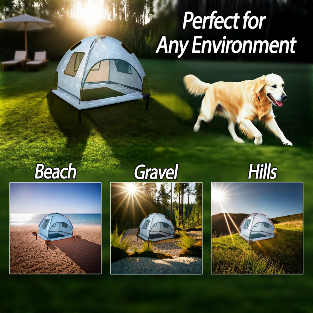 Saijax elevated dog bed with mesh airflow promotes cool rest.