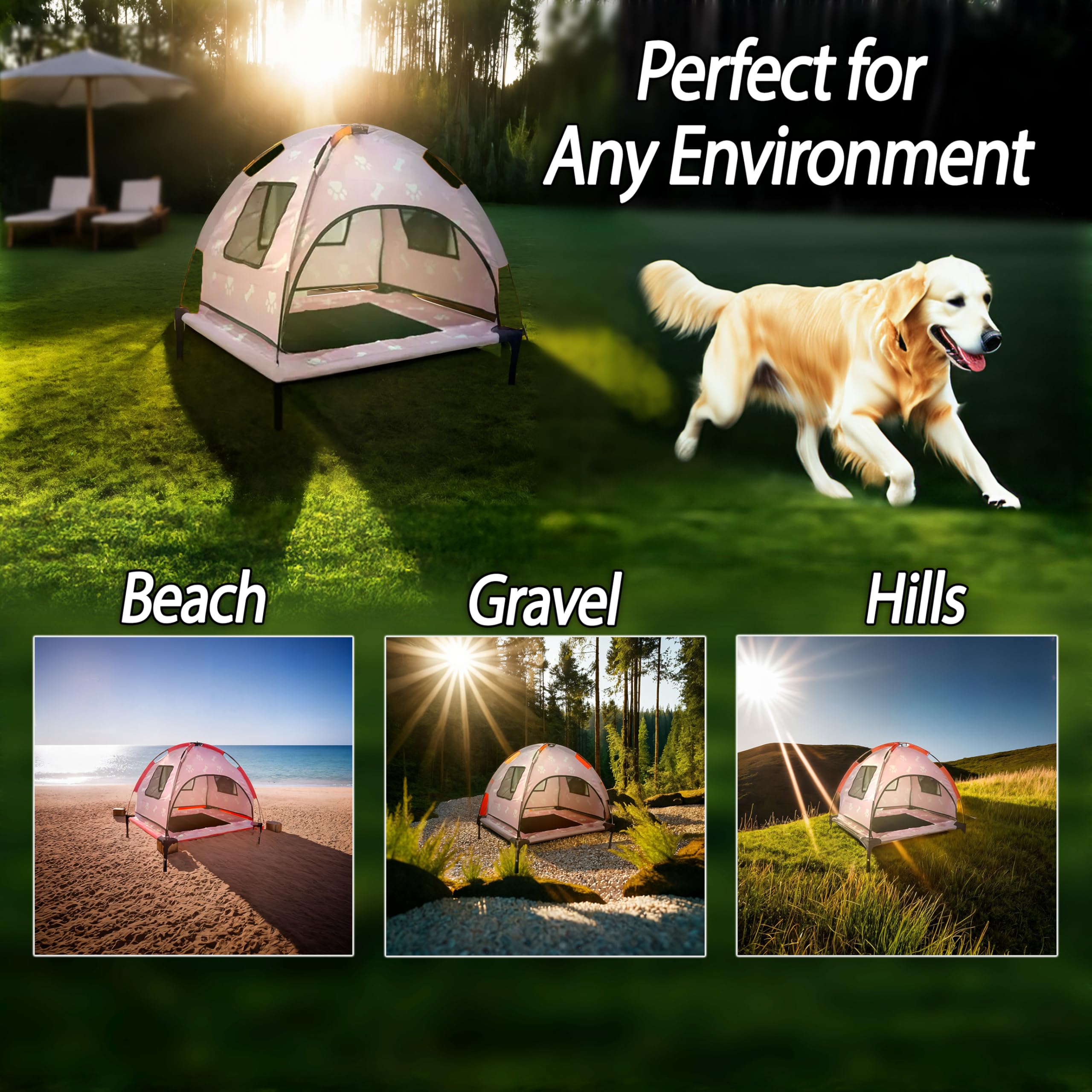 Saijax portable outdoor dog bed canopy for travel