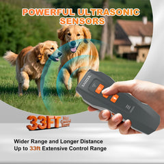SAIJZEK bark deterrent with LED chaser light enhances dog attention during training.