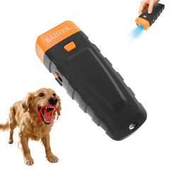 SAIJZEK ultrasonic dog trainer bark-deterrent in action, reducing barking