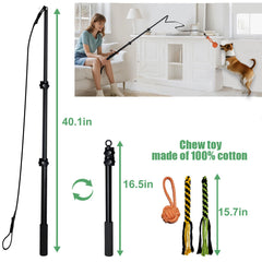 SailStart dog toy kit with pole assembly, ready for engaging chase games.