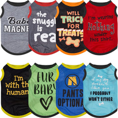 Saintrygo 8 piece dog shirts front view with colorful patterns for daily wear