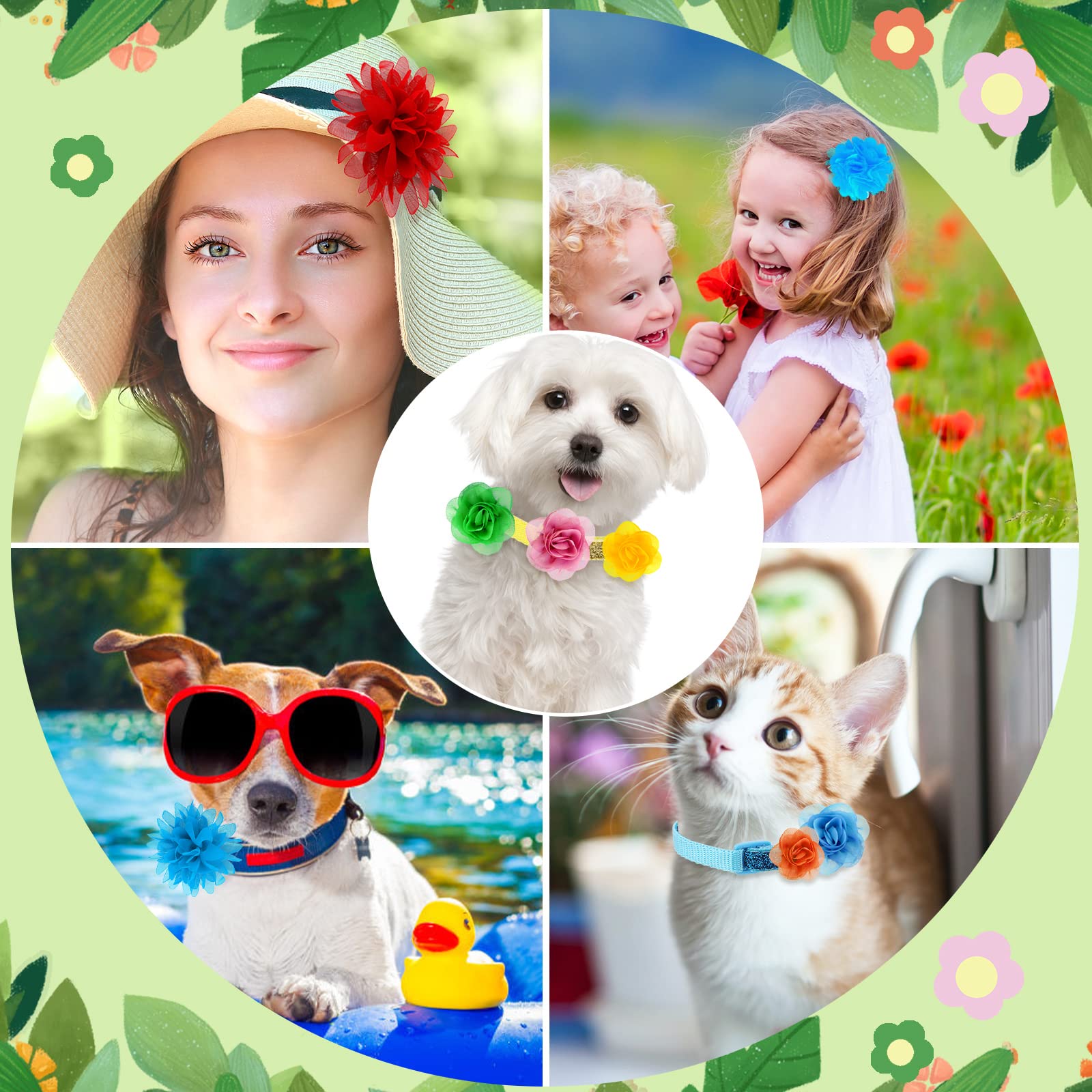 Saintrygo flower bow set style F vibrant colors for outfits