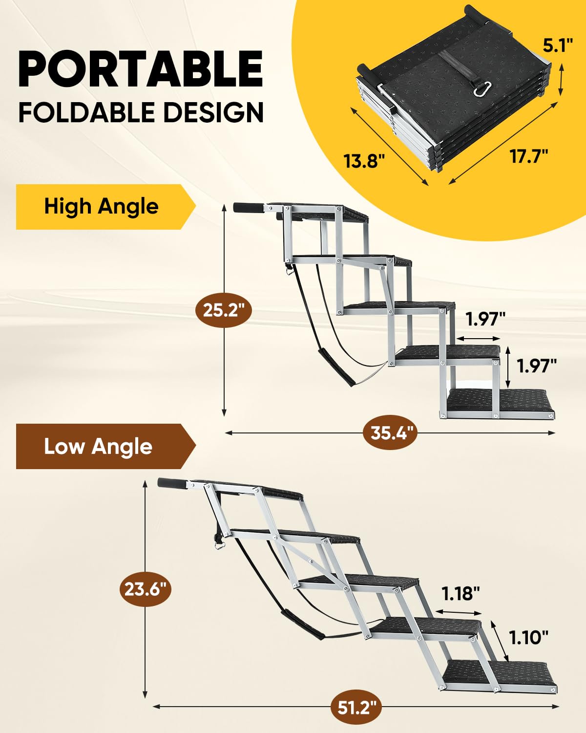 Saker foldable dog ramp vehicle fit suitable for sedans, SUVs, trucks, and pickups.