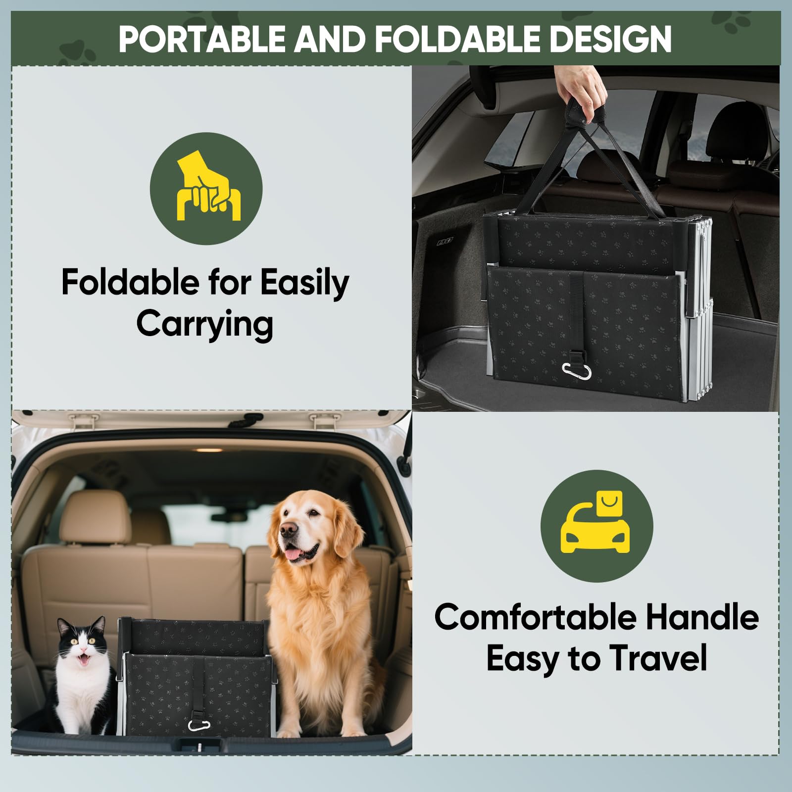 SakerPlus dog steps stored neatly in a car trunk