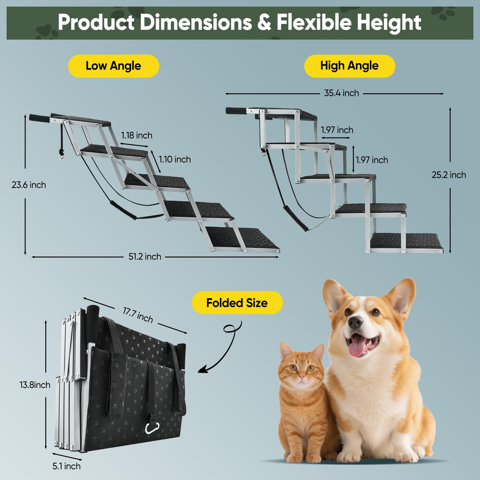 SakerPlus dog steps show non-slip surface for confident climbing