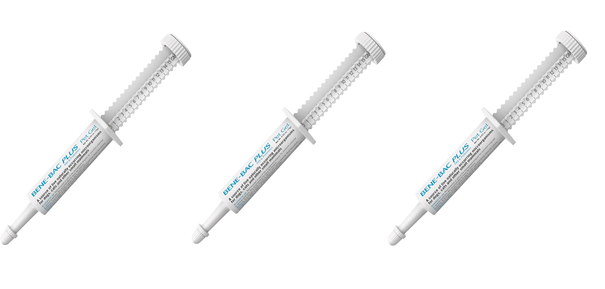 Sakioo Pet Gel 15g 3-pack syringes support easy dosing and gut balance.