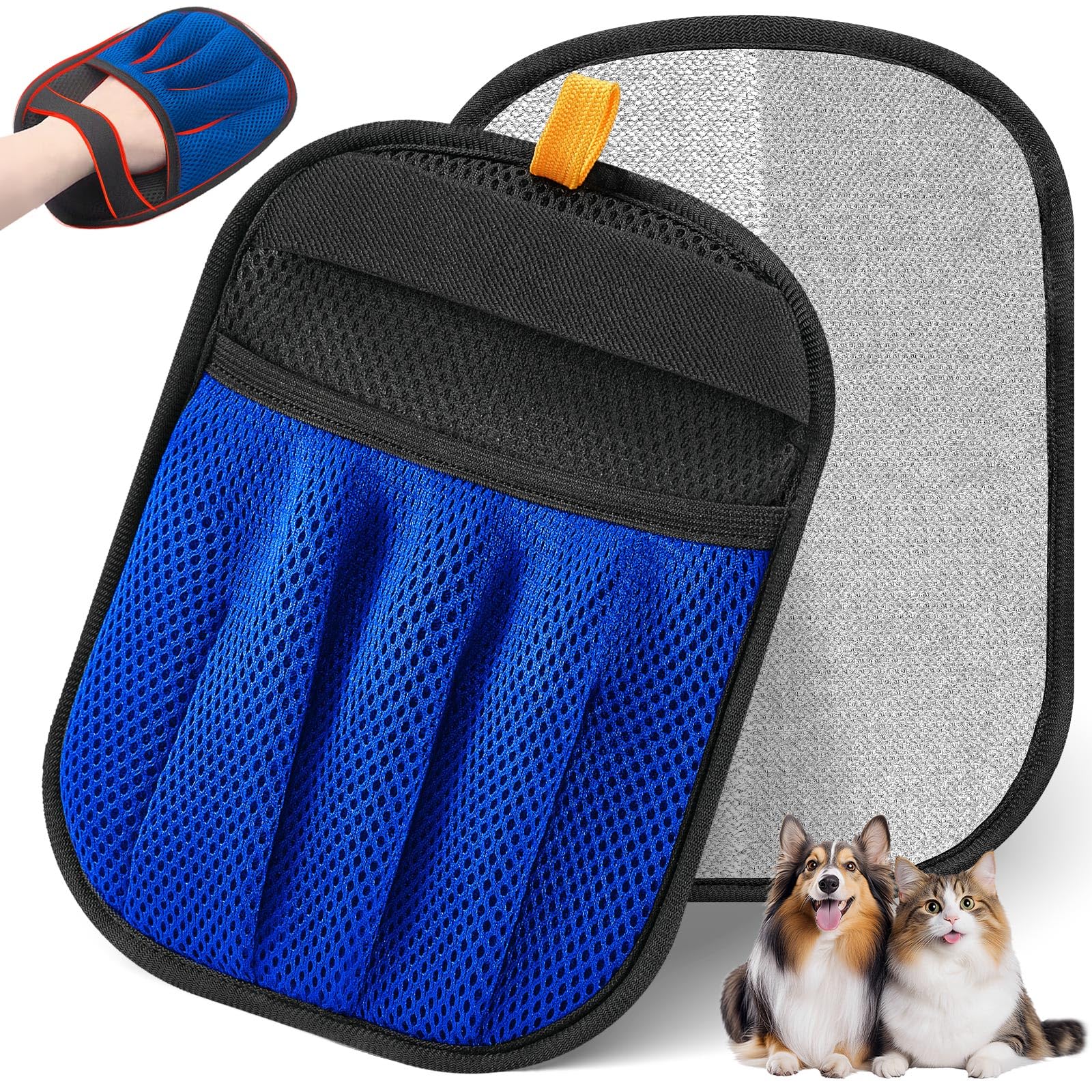 Salhap electrostatic gloves close-up for effortless pet hair removal on fabrics.