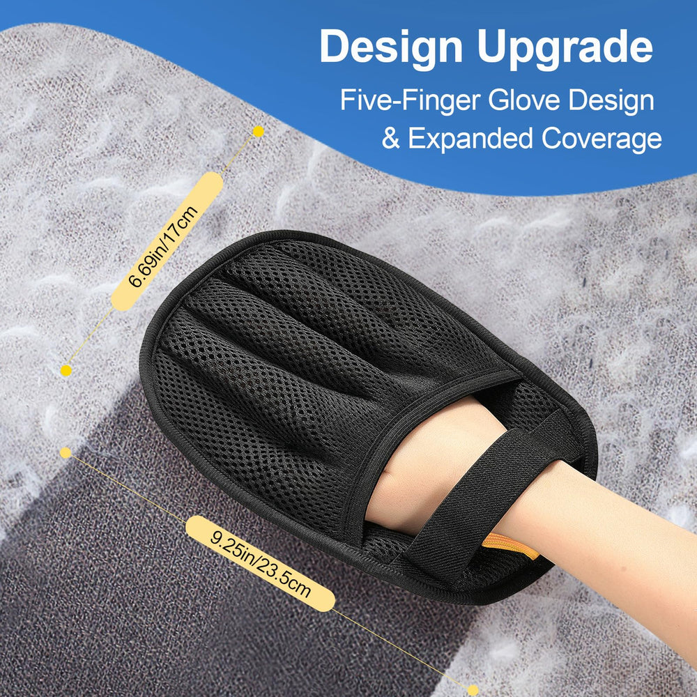 Salhap five-finger design closeup demonstrates secure grip for easy grooming.