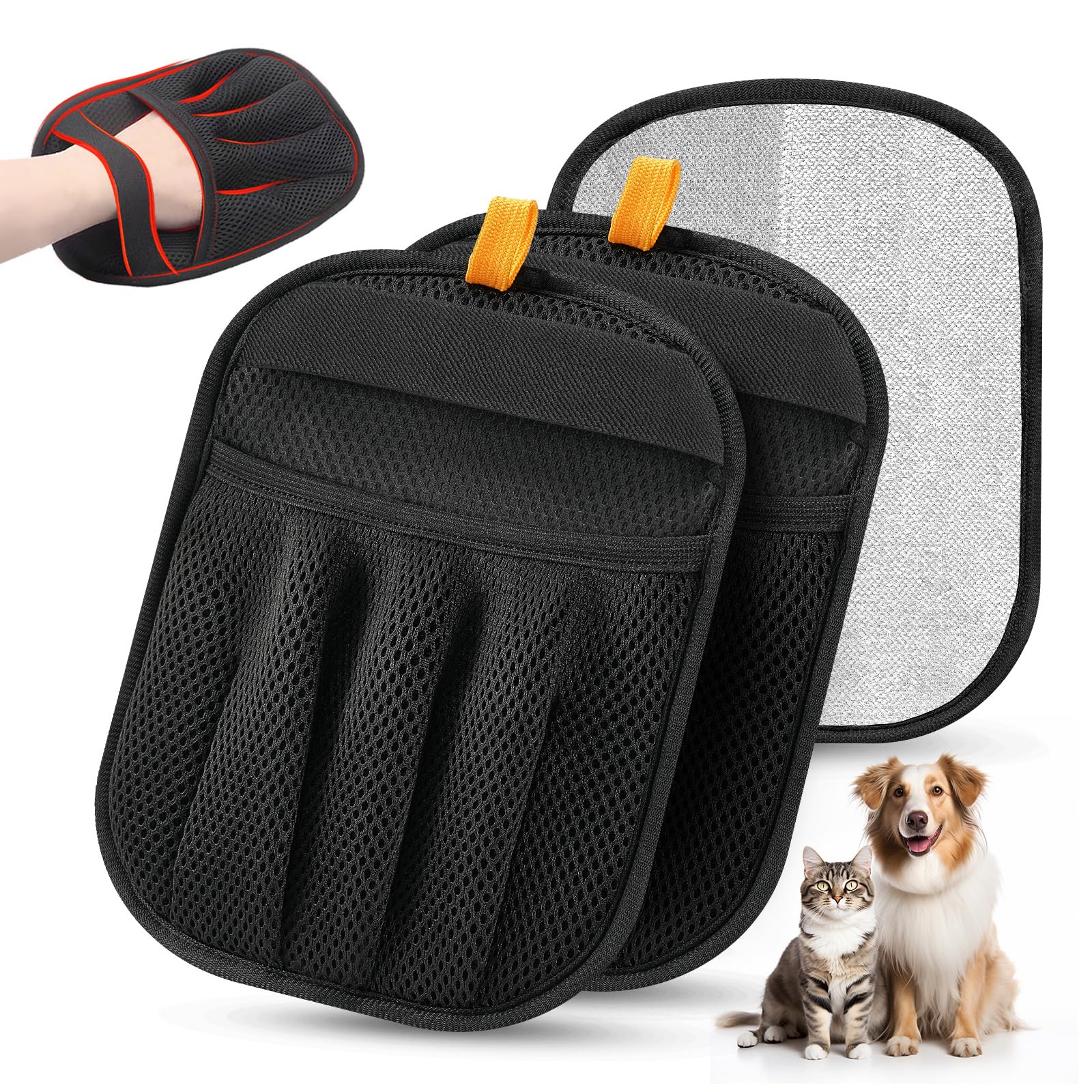 Salhap pet-hair-removal-glove close-up showing soft touch for quick fur pickup