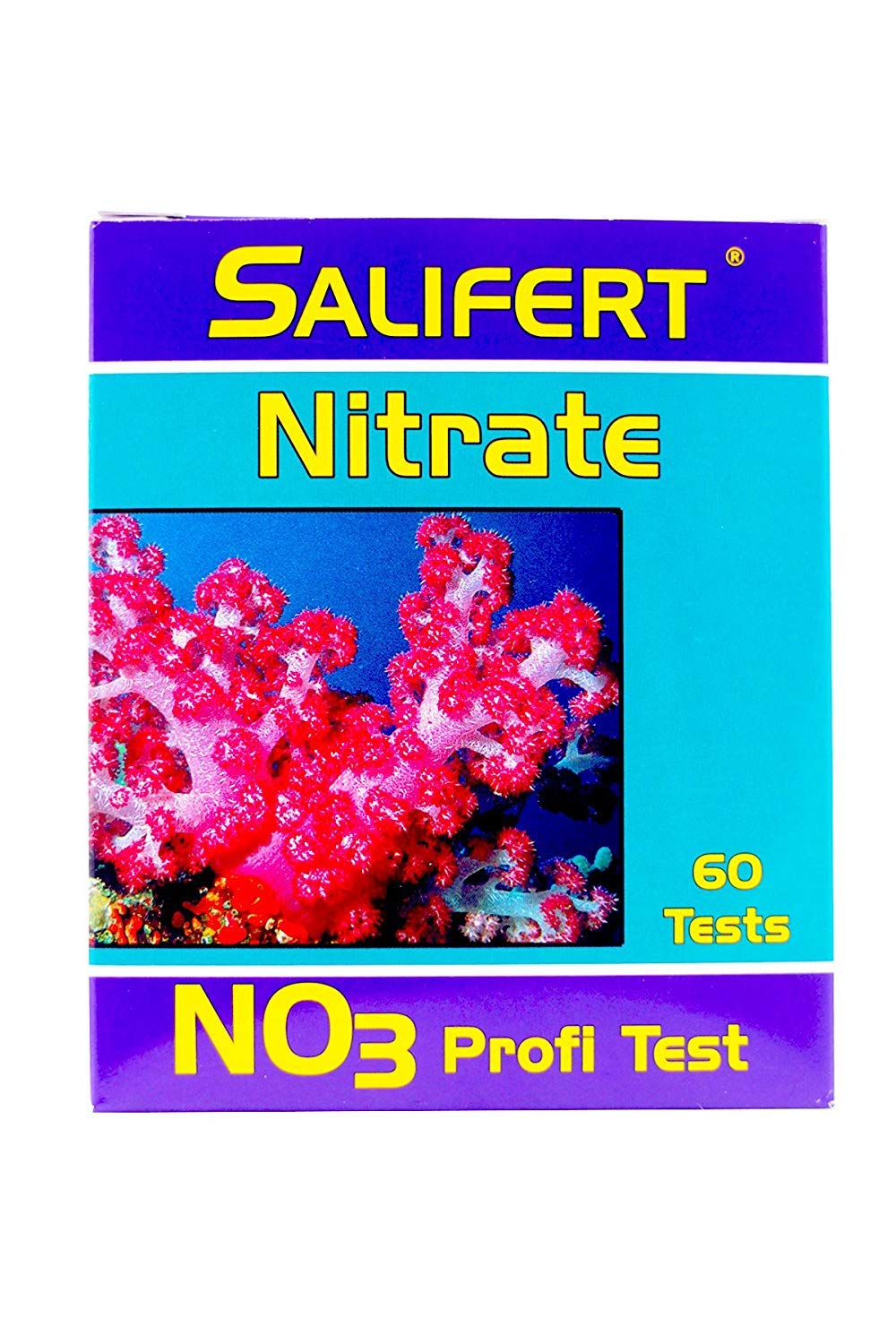Salifert Nitrate Test Kit test vial showing precise nitrate measurement for reef aquariums.