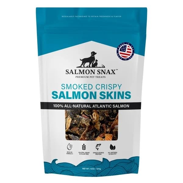 Salmon Snax resealable bag 12oz preserves freshness and crispiness.