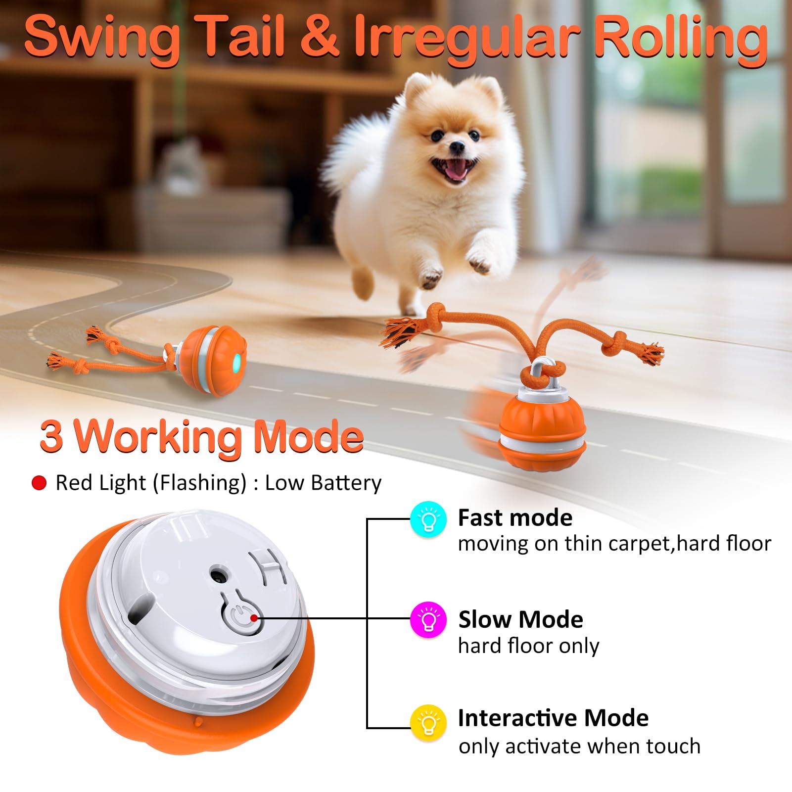 Salodal Peppy Pet Ball rolling action keeps puppies engaged with dynamic movement.