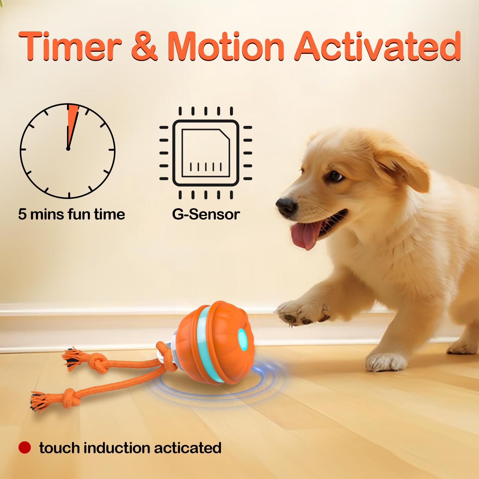 Salodal Peppy Pet Ball with rope teaser encourages interactive play and bonding.
