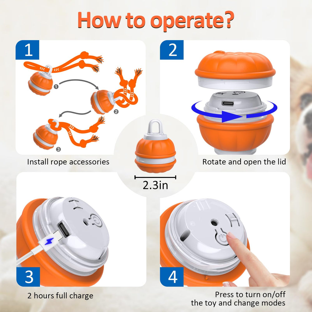 Salodal Peppy Pet Ball yellow interaction mode invites owner-guided play sessions.
