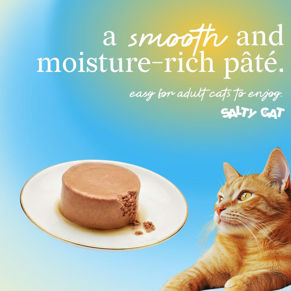 Salty Cat Captain's Catch Dinner Paté label package, clear ingredients and nutrition.