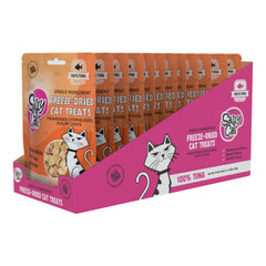 Salty Cat freeze-dried tuna treats 10g bag front view; high-protein snack for cats.